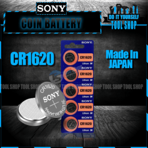 SONY Original 5 Pcs CR1620 3V Lithium Battery Button Coin Cell (Made In Japan)
