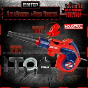 EMTOP INDUSTRIAL 2 In 1 - Vacuum Cleaner And Aspirator Blower - 800W Variable Speed and 100% Copper Motor Winding - EABR8001