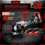 Crown Lithium-ion Angle Grinder 2 Pcs Batteries CCT23001-125HX-4 BMC