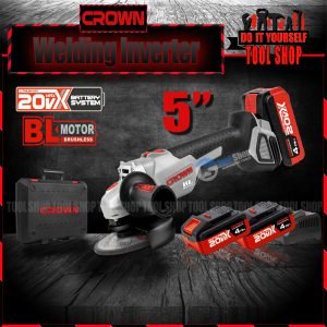 Crown Lithium-ion Angle Grinder 2 Pcs Batteries CCT23001-125HX-4 BMC