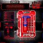 Emtop 24 Pcs Ratchet T-Handle Wrench Screwdriver Set EBST02402 Ingco 24 Pcs Ratchet T-Handle Wrench Screwdriver Set HKSDB0188