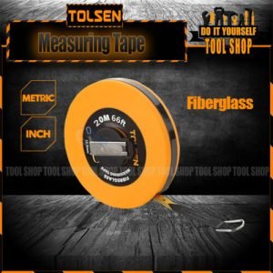 FIBREGLASS MEASURING TAPE((METRIC AND INCH)) • ABS case with a nickel plated winding handle • With metric and inch blade • Packing: color box