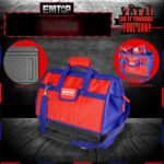 EMTOP 16in Zippered Multi-Pockets Wide Mouth Tools Bag For Construction Carpentry Gardening Electrician ETBG28162