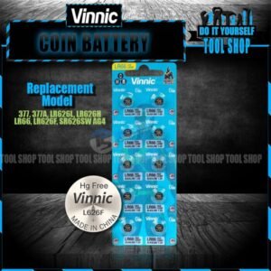 Vinnic Original 10 Pcs L626F - 377 Replace for 377A , 377, SR626SW, AG4, LR626, LR626H Alkaline Button Battery.