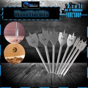 pade Drill Bit Set with 1/4 Inch Hex Shank - Flat Wood Hole Cutter for Woodworking - Portable Nylon Storage Holder