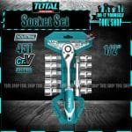 TOTAL THT141121 12 Pcs Ratchet Socket Set Total tool official