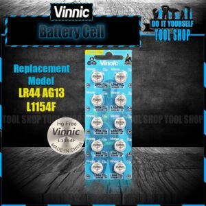 Original Vinnic LR44 / AG13 / L1154F 1.5 V Alkaline Batteries 10 Pcs