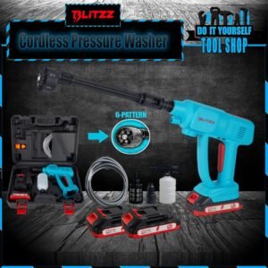 Blitzz Original Cordless Lithium Pressure Washer 2x Battery - BT-CPW21C for Car, Lawn, Garden, Solar Washing